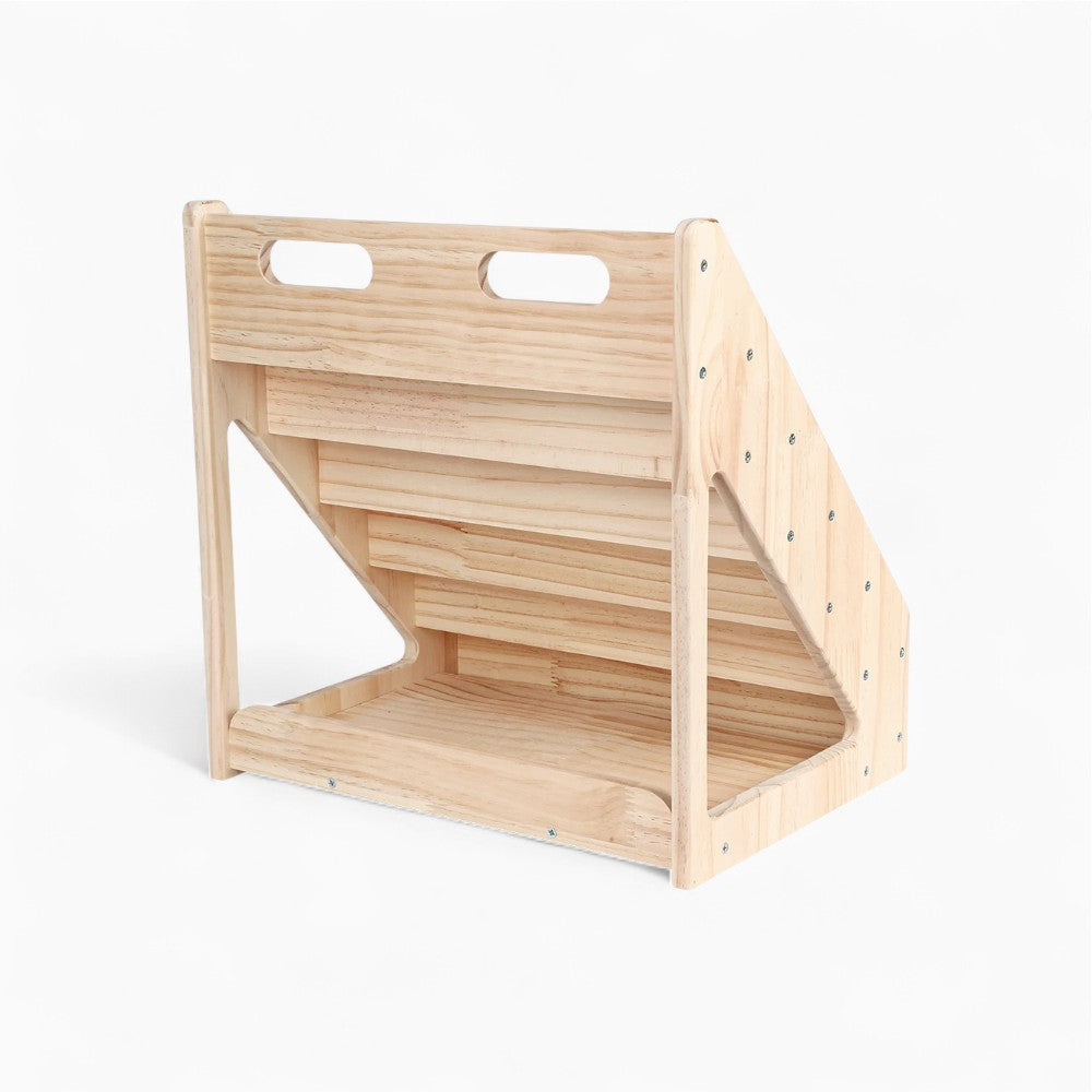 Montessori-Kinderbücherregal aus naturbelassenem Holz Lilla Kids
