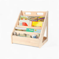 Montessori-Kinderbücherregal aus naturbelassenem Holz Lilla Kids