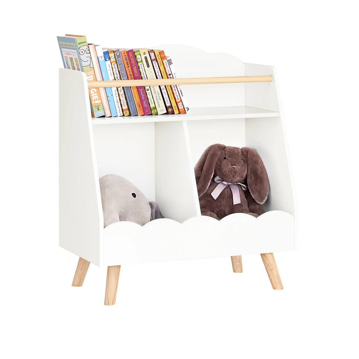 Montessori-Kinderbücherregal mit 3 Fächern, 61 x 71 cm Lilla Kids