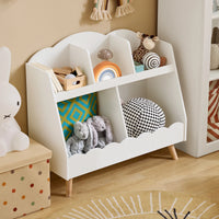 Montessori-Kinderbücherregal mit 5 Fächern in Weiß Lilla Kids