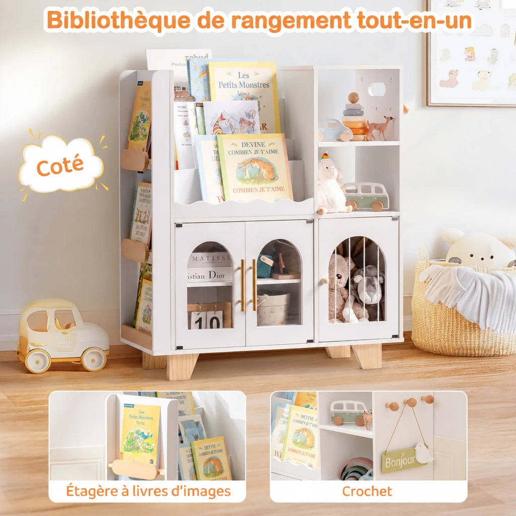Montessori-Kinderbücherregal mit Stauraum Lilla Kids