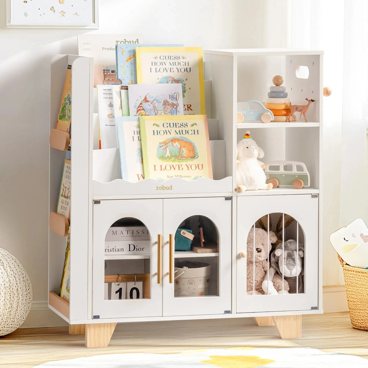 Montessori-Kinderbücherregal mit Stauraum Lilla Kids