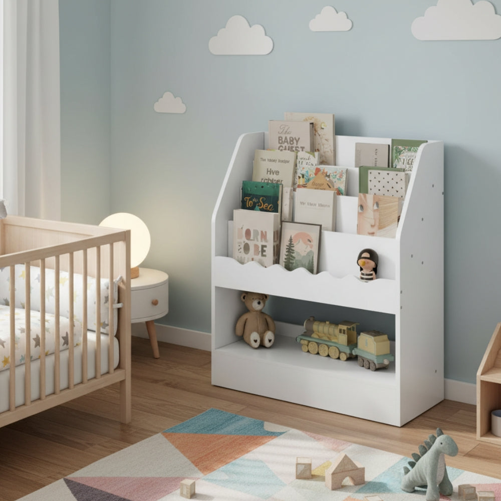 Montessori-Kinderbücherregal mit Stauraum Lilla Kids