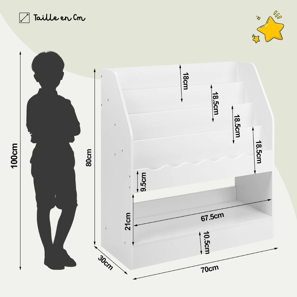 Montessori-Kinderbücherregal mit Stauraum Lilla Kids
