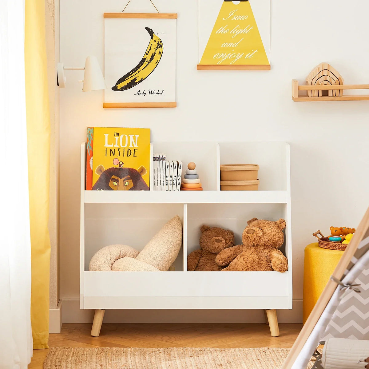 Niedriges Kinderbücherregal mit 5 Fächern Lilla Kids