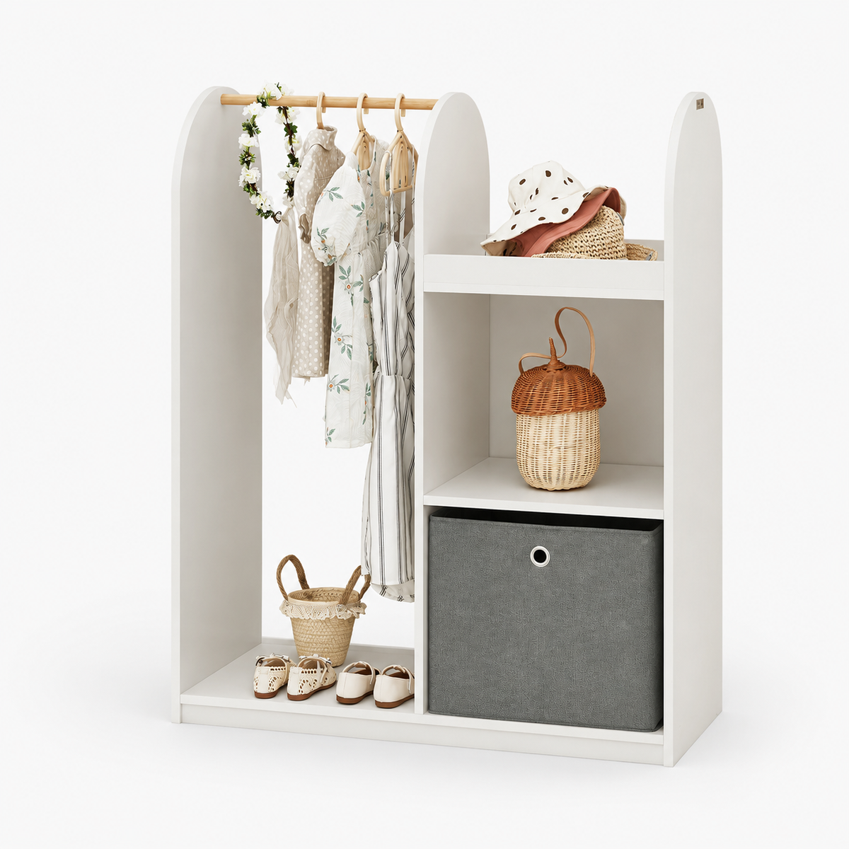 Offener Kinderkleiderschrank aus Holz Lilla Kids