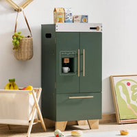 Spielzeug-Kühlschrank aus Holz in Dunkelgrün für Kinder Lilla Kids
