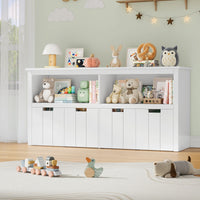 Spielzeugregal für Kinder mit 4 Rollboxen, 120 cm Lilla Kids