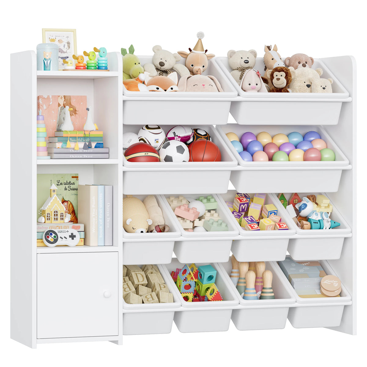 Spielzeugregal für Kinder mit 8 Boxen und 4 Regalböden Lilla Kids