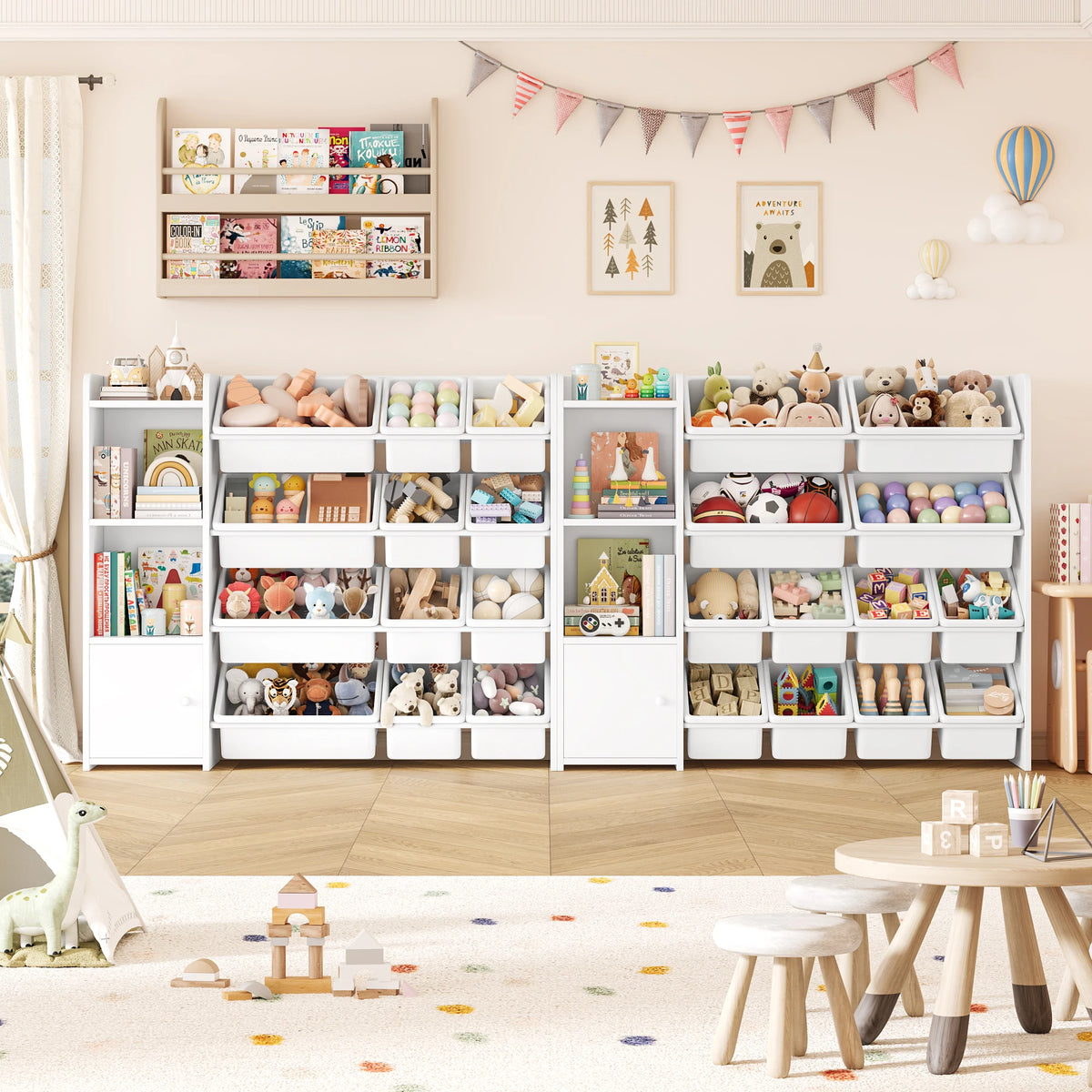 Spielzeugregal für Kinder mit 8 Boxen und 4 Regalböden Lilla Kids