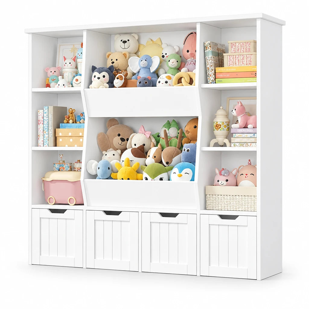 Spielzeugregal für Kinder mit 8 Boxen und 9 Ebenen, 118 cm Lilla Kids