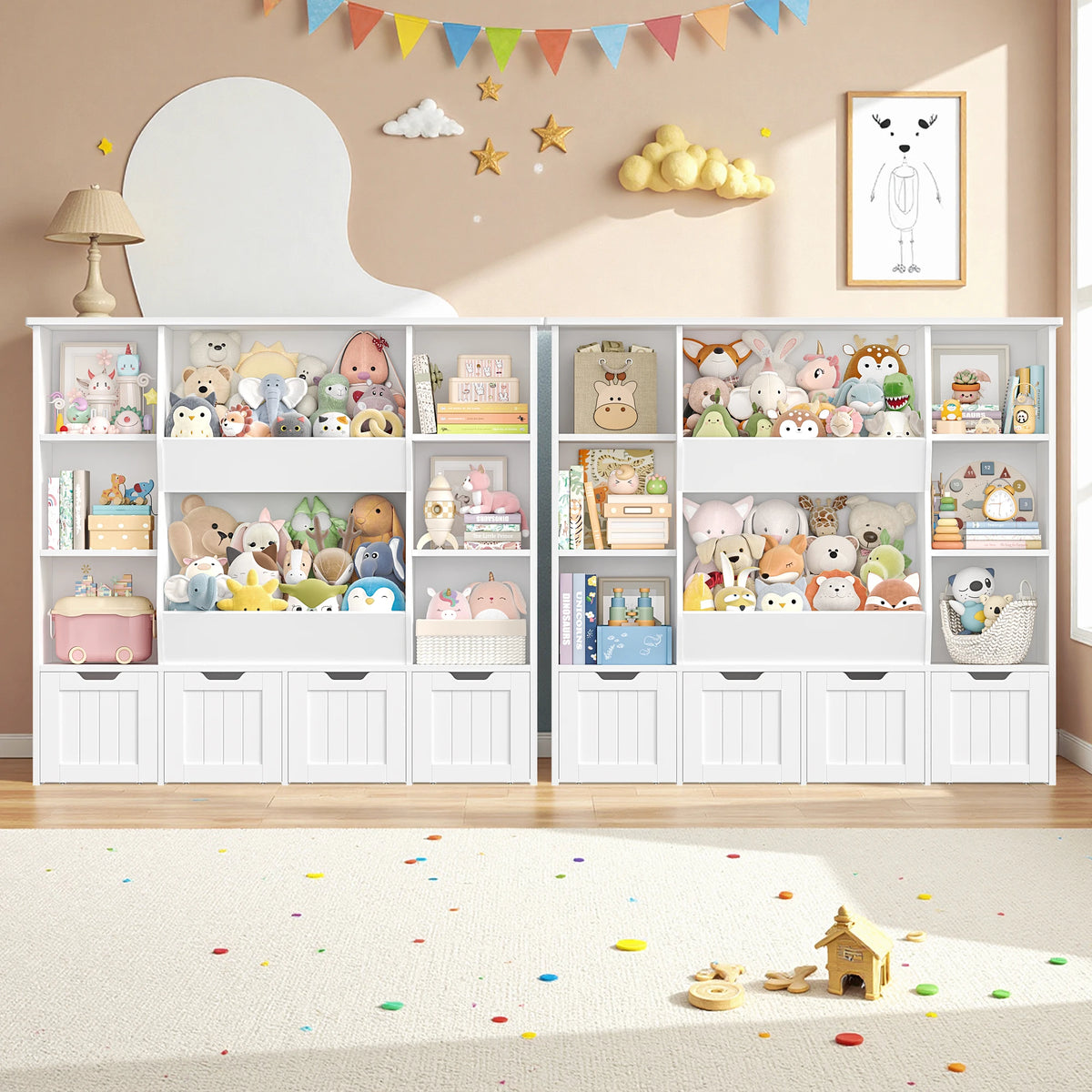 Spielzeugregal für Kinder mit 8 Boxen und 9 Ebenen, 118 cm Lilla Kids