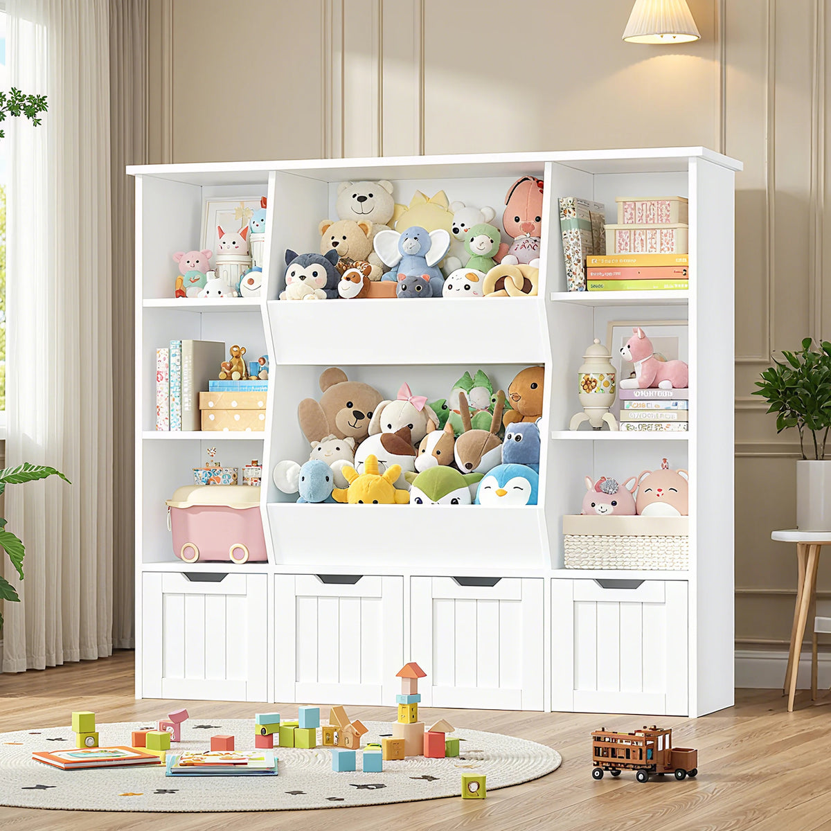 Spielzeugregal für Kinder mit 8 Boxen und 9 Ebenen, 118 cm Lilla Kids