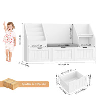 Spielzeugregal für Kinder mit Sitzbank und 3 Boxen, 140 cm Lilla Kids