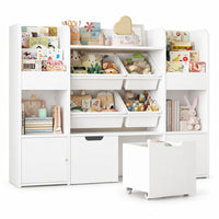 Spielzeugregal mit 4 Boxen und 13 Ebenen, 126 cm Lilla Kids