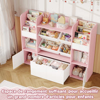 Spielzeugregal mit 4 Boxen und 13 Ebenen, 126 cm Lilla Kids