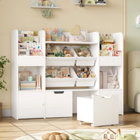 Spielzeugregal mit 4 Boxen und 13 Ebenen, 126 cm Lilla Kids