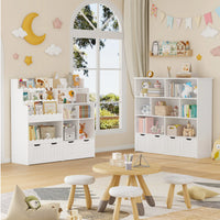 Spielzeugregal mit 4 Schubladen und 6 Fächern, 40 x 120 cm Lilla Kids