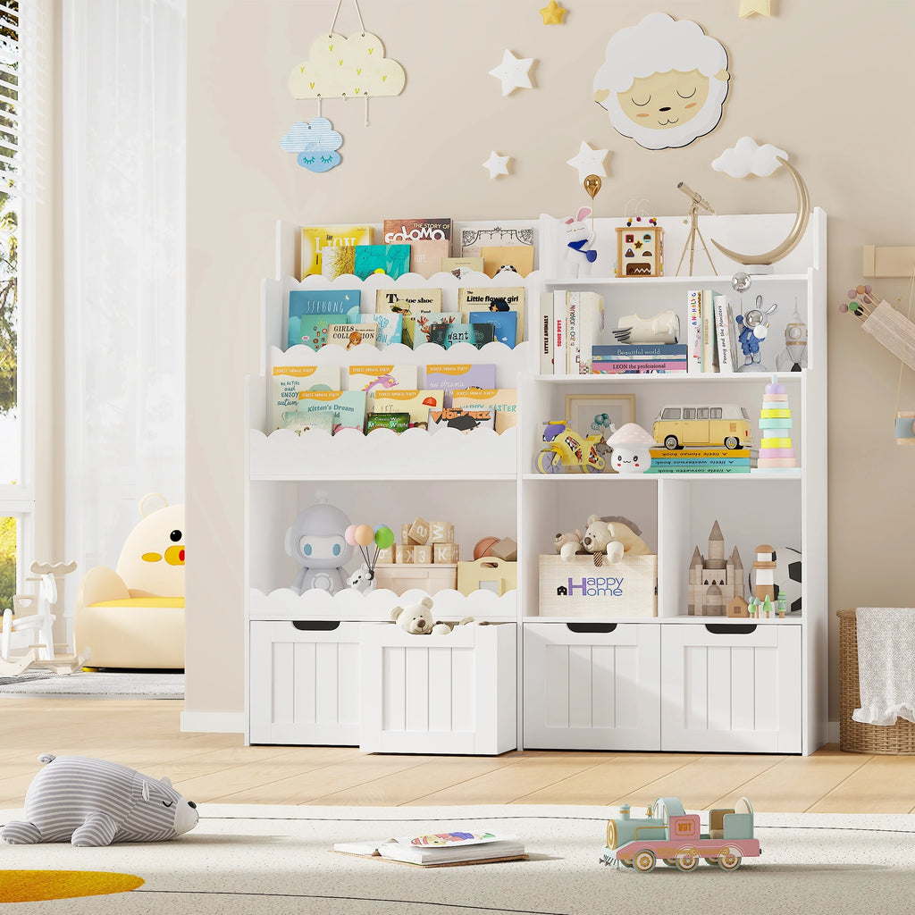 Spielzeugregal mit 4 Schubladen und 6 Fächern, 40 x 120 cm Lilla Kids