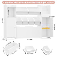 Spielzeugregal mit 6 Boxen, 2 Türen und Rollen, 138 cm Lilla Kids