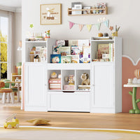 Spielzeugregal mit 8 Boxen, 3 Ebenen und Rollen Lilla Kids