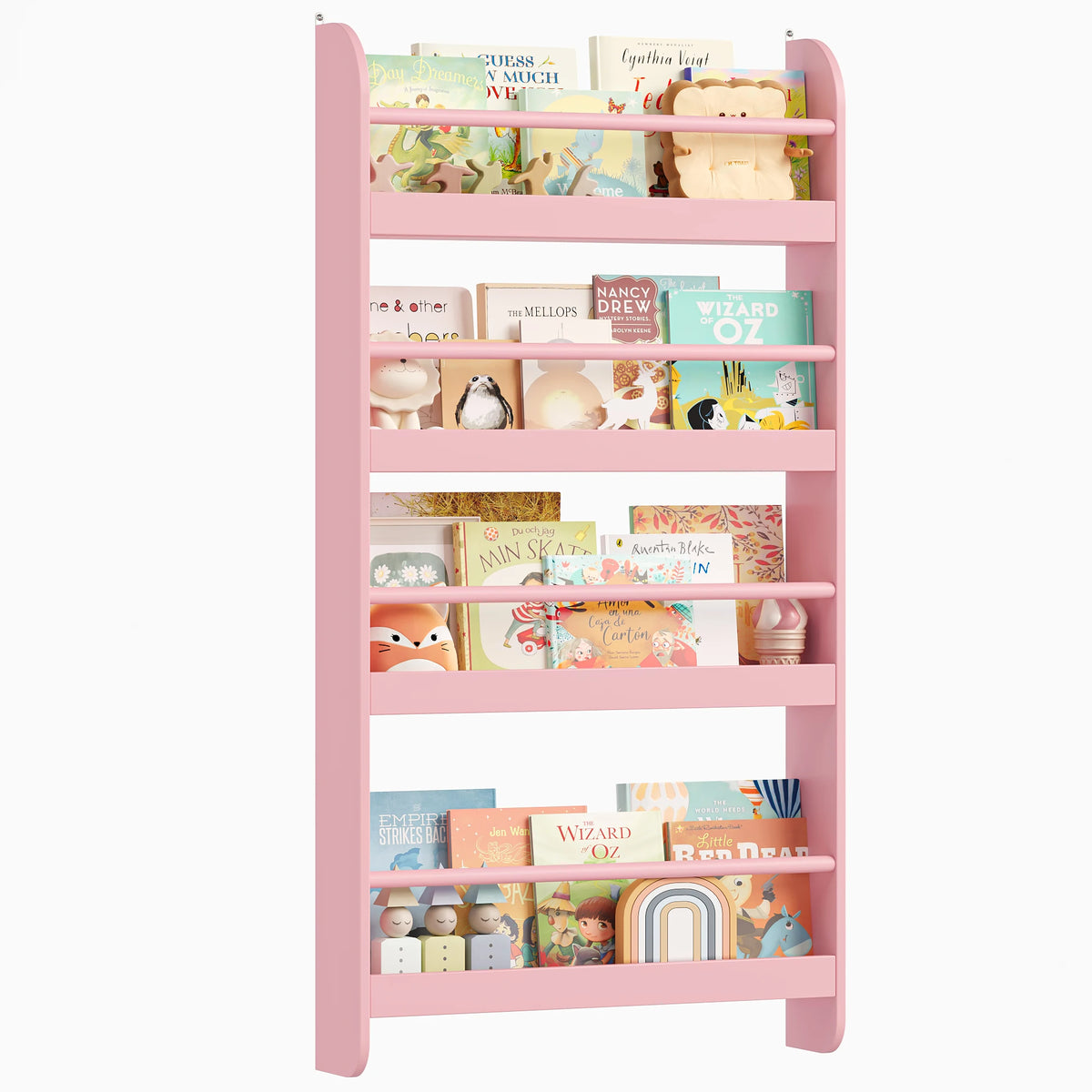 Wandbücherregal für Kinder mit 4 Ebenen, 113 x 59 cm Lilla Kids
