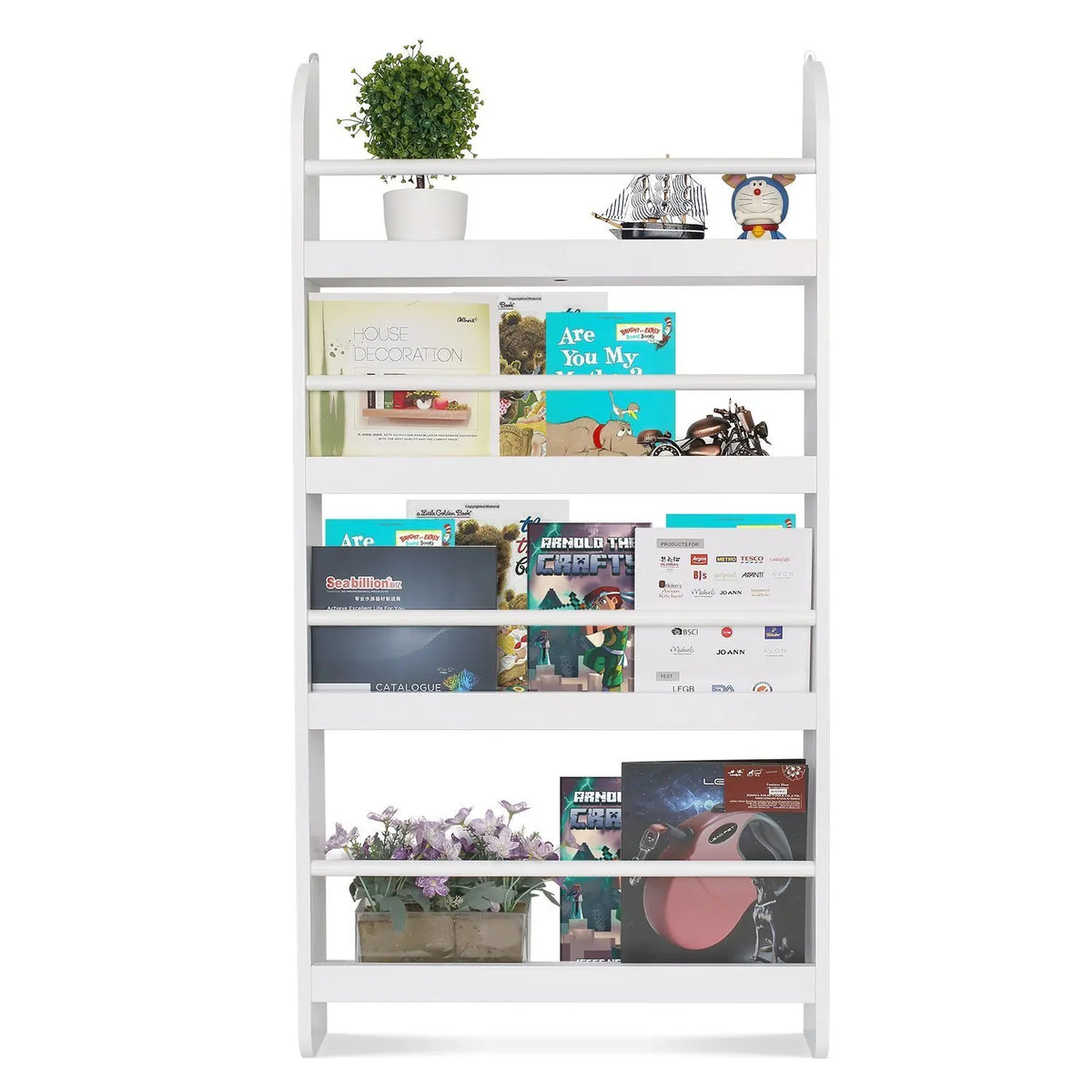 Wandbücherregal für Kinder mit 4 Ebenen, 113 x 59 cm Lilla Kids