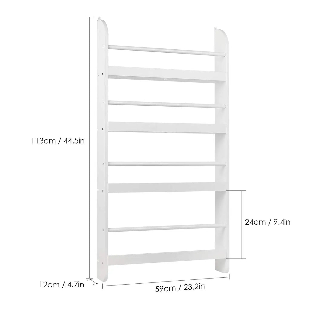 Wandbücherregal für Kinder mit 4 Ebenen, 113 x 59 cm Lilla Kids