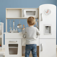 Weiße Kinderküche aus Holz mit Kühlschrank Lilla Kids
