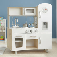 Weiße Kinderküche aus Holz mit Kühlschrank Lilla Kids