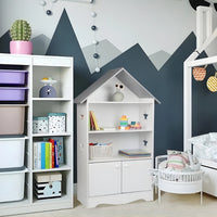 Weißes Design-Kinderbücherregal aus Massivholz Lilla Kids