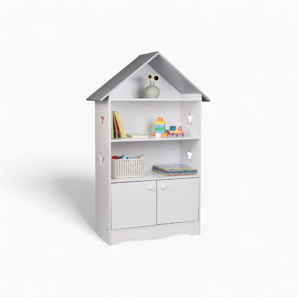 Weißes Design-Kinderbücherregal aus Massivholz Lilla Kids