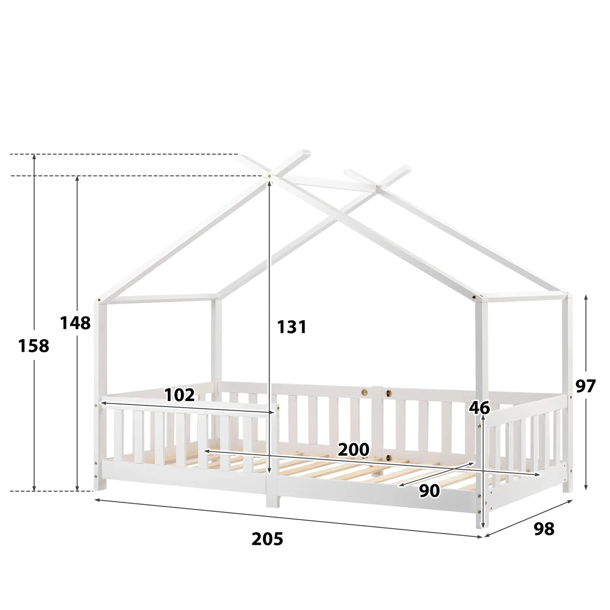 Weißes Kinder-Hausbett aus Holz Lilla Kids