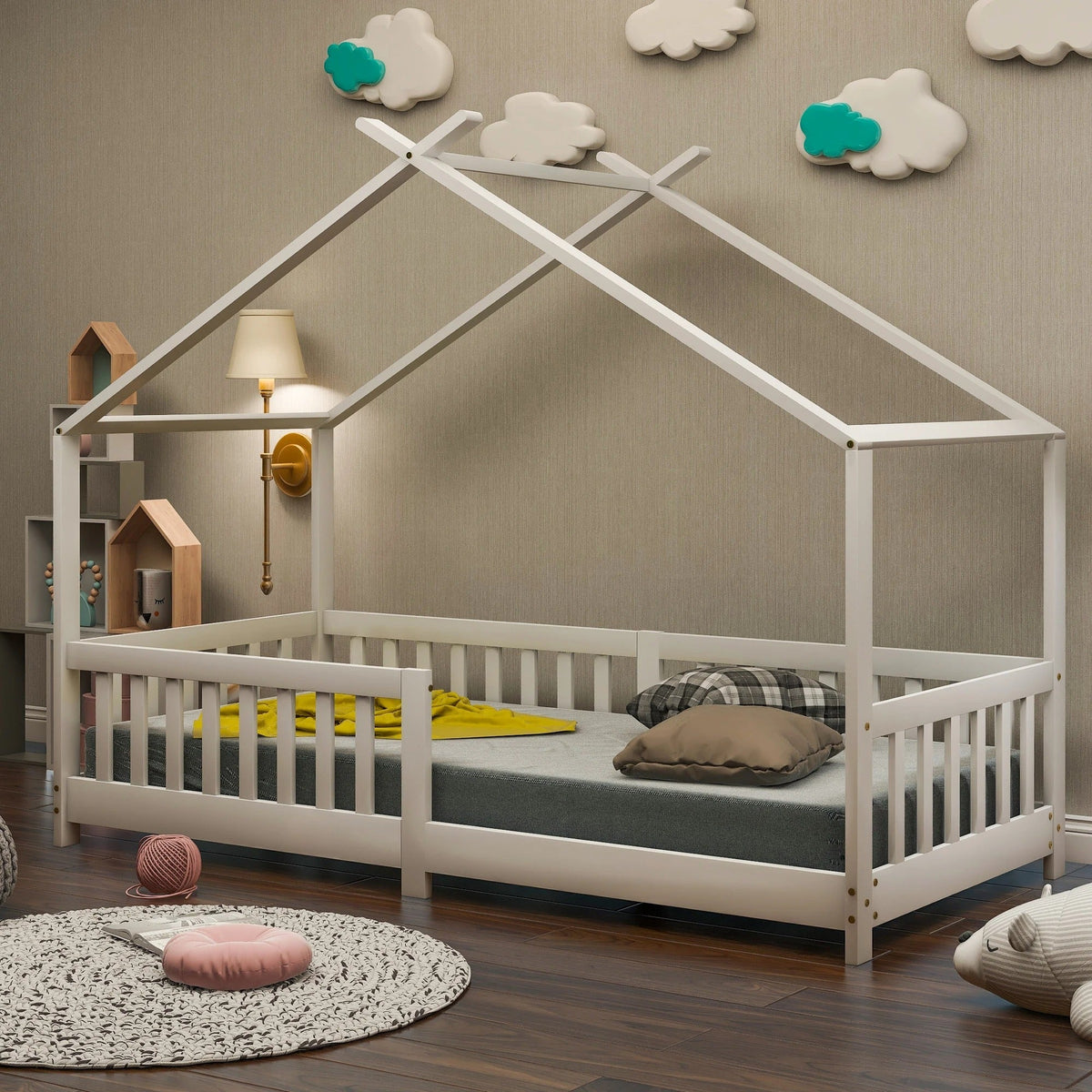 Weißes Kinder-Hausbett aus Holz Lilla Kids