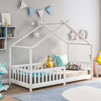 Weißes Kinder-Hausbett aus Holz Lilla Kids