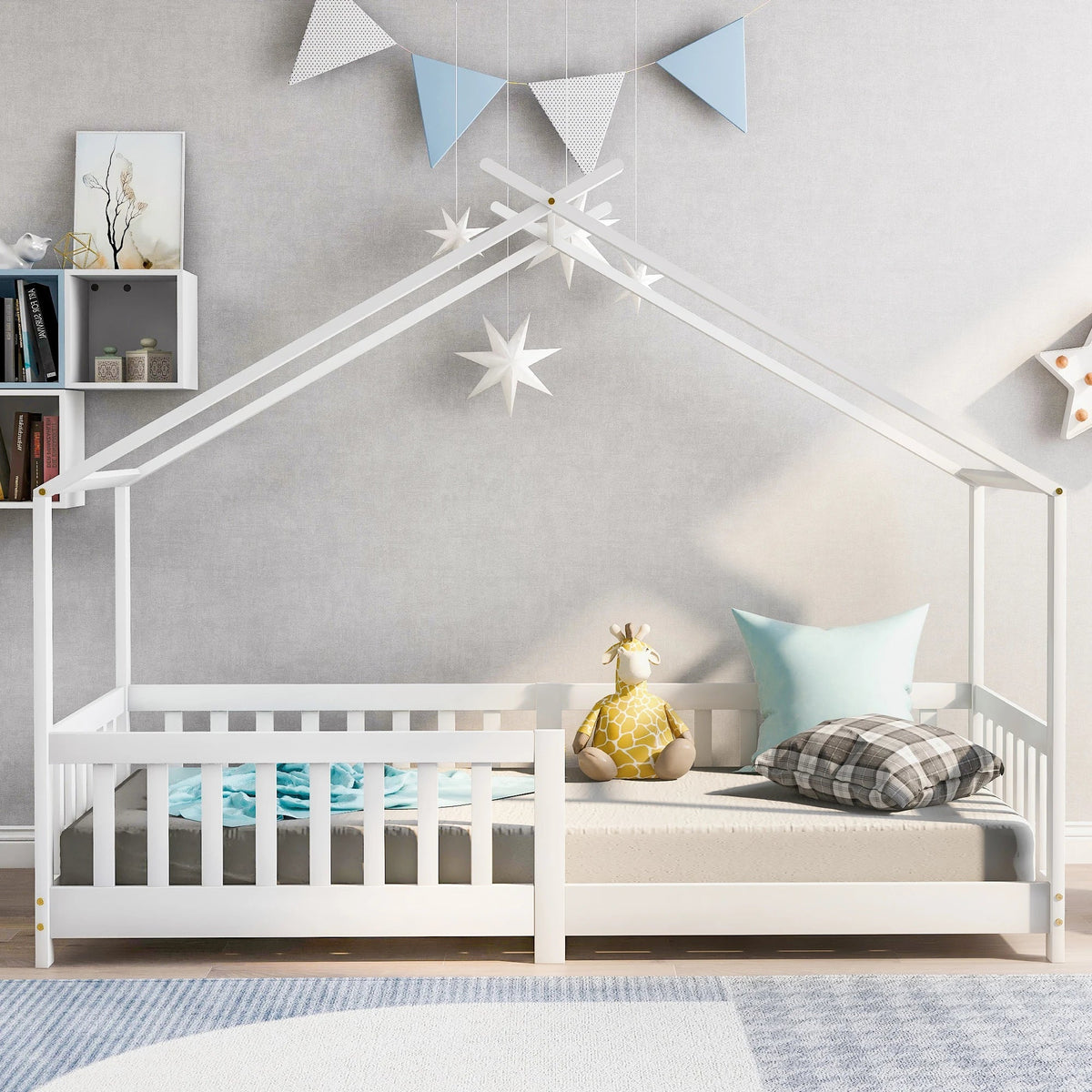 Weißes Kinder-Hausbett aus Holz Lilla Kids