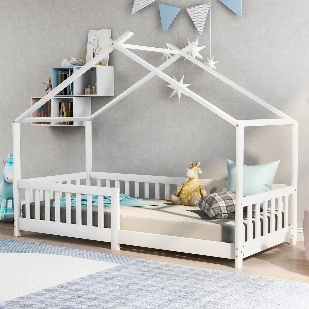 Weißes Kinder-Hausbett aus Holz Lilla Kids