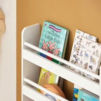 Weißes Kinder-Wandbücherregal mit 4 Fächern Lilla Kids