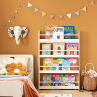 Weißes Kinder-Wandbücherregal mit 4 Fächern Lilla Kids