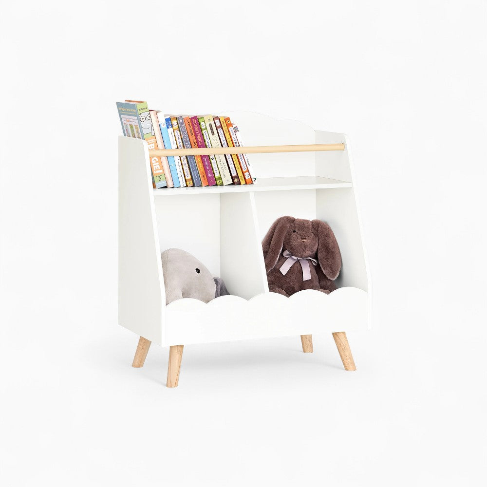 Weißes Kinderbücherregal auf Füßen Lilla Kids