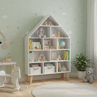 Weißes Kinderbücherregal in Hausform Lilla Kids