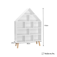 Weißes Kinderbücherregal in Hausform Lilla Kids