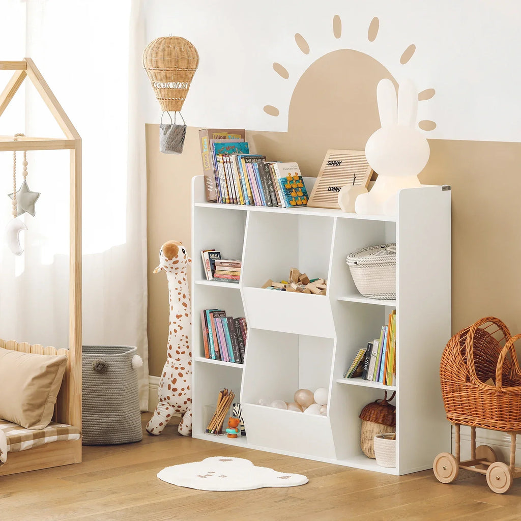 Weißes Kinderbücherregal mit 8 Fächern Lilla Kids