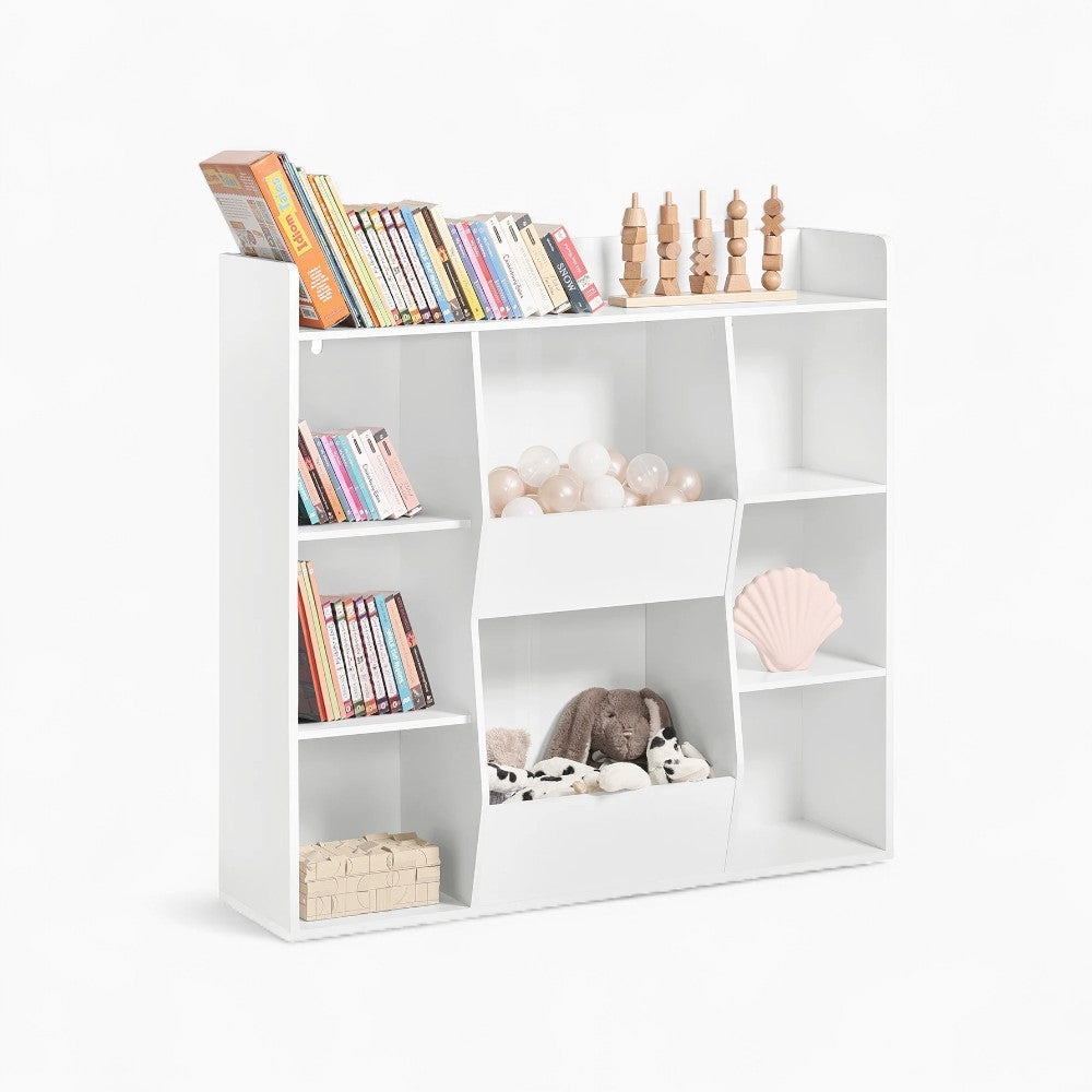 Weißes Kinderbücherregal mit Stauraum für Spielzeug Lilla Kids