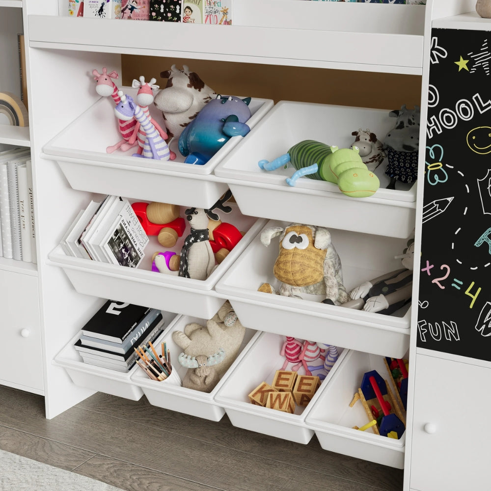 Weißes Kinderbücherregal mit Stauraum und Kreidetafel Lilla Kids