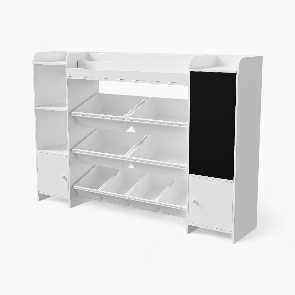 Weißes Kinderbücherregal mit Stauraum und Kreidetafel Lilla Kids