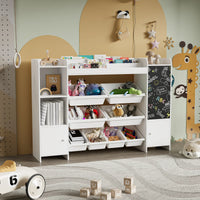 Weißes Kinderbücherregal mit Stauraum und Kreidetafel Lilla Kids