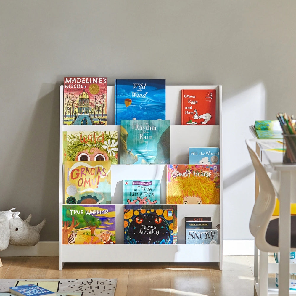 Weißes Kinderbücherregal zur Bücheraufbewahrung Lilla Kids
